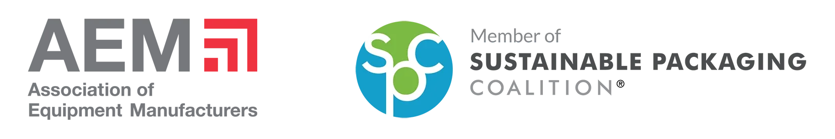 Association of Equipment Manufacturers and Sustainable Packaging Coalition Logos